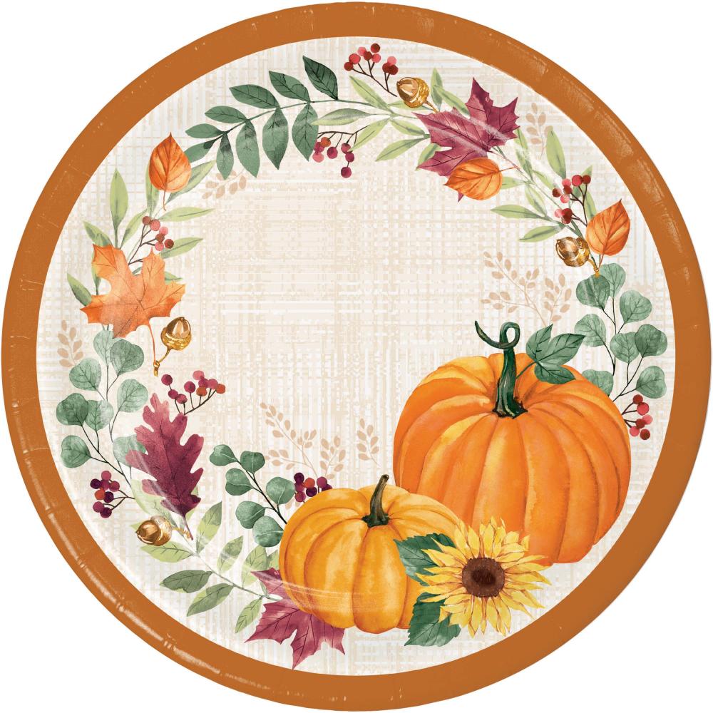 Harvest Wishes Paper Dinner Plate (Case of 96) by Creative Converting