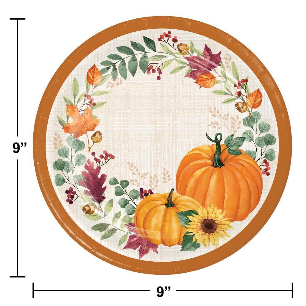 Harvest Wishes Paper Dinner Plate (Case of 96) by Creative Converting