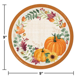 Harvest Wishes Paper Dinner Plate (Case of 96) by Creative Converting