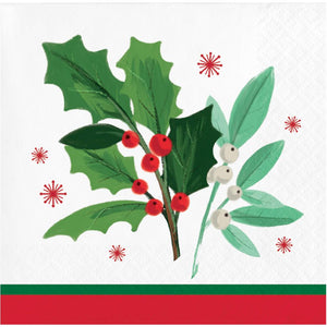 Holly Jolly Christmas Paper Beverage Napkin (Case of 192) by Creative Converting