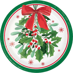 Holly Jolly Christmas Paper Dessert Plate (Case of 96) by Creative Converting