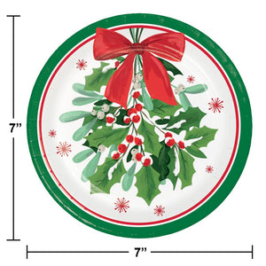 Holly Jolly Christmas Paper Dessert Plate (Case of 96) by Creative Converting