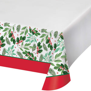 Holly Jolly Christmas Paper Tablecover, Border Print (Case of 12) by Creative Converting