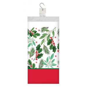 Holly Jolly Christmas Paper Tablecover, Border Print (Case of 12) by Creative Converting