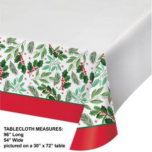 Holly Jolly Christmas Paper Tablecover, Border Print (Case of 12) by Creative Converting