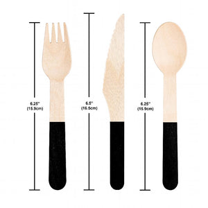 Black Velvet Wooden Cutlery, Assorted (Case of 288) by Creative Converting