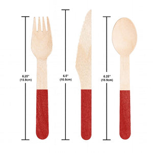 Classic Red Wooden Cutlery, Assorted (Case of 288) by Creative Converting