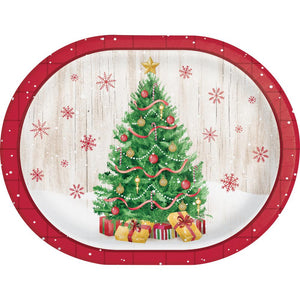 Vintage Christmas Paper Oval Platter (Case of 96) by Creative Converting