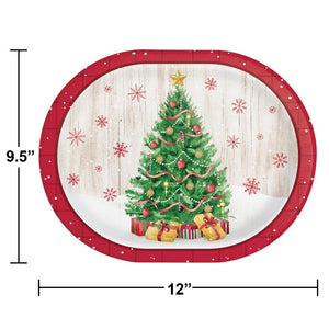 Vintage Christmas Paper Oval Platter (Case of 96) by Creative Converting