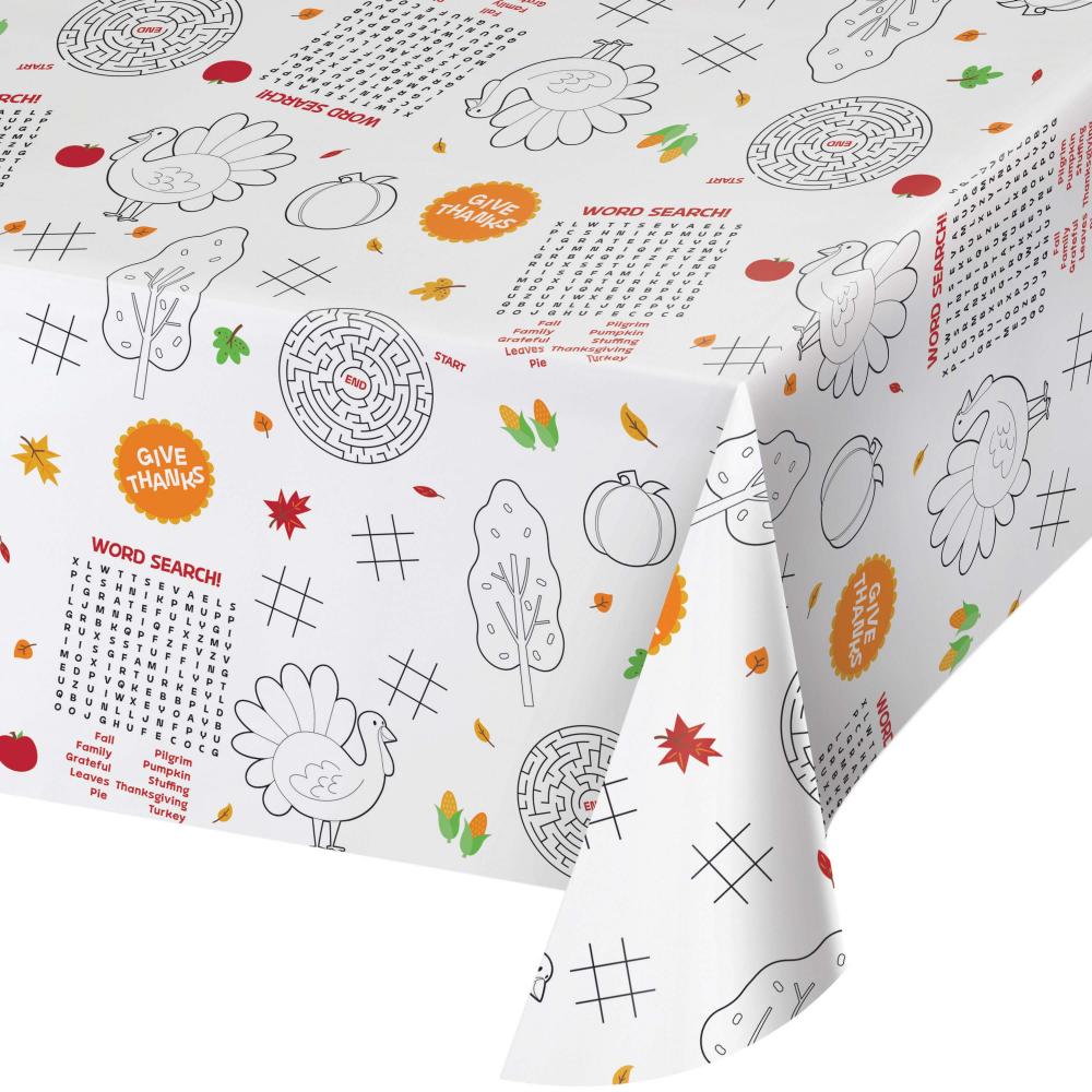 Thanksgiving Activity Paper Tablecover  (Case of 12) by Creative Converting