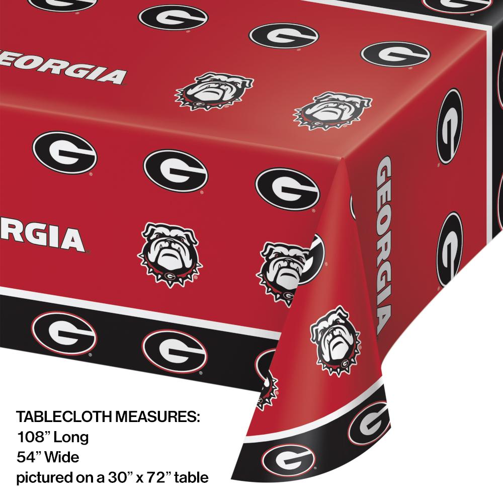 12ct Bulk University of Georgia Plastic Table Covers