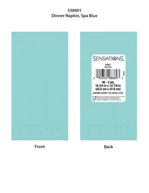 400ct Bulk Spa Blue 2Ply Dinner Napkin