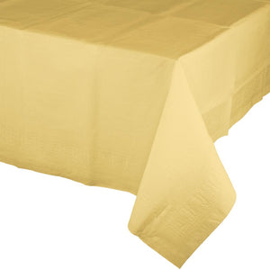 Bulk 6ct Soft Yellow Tablecover, 54X108" Paper/Poly 