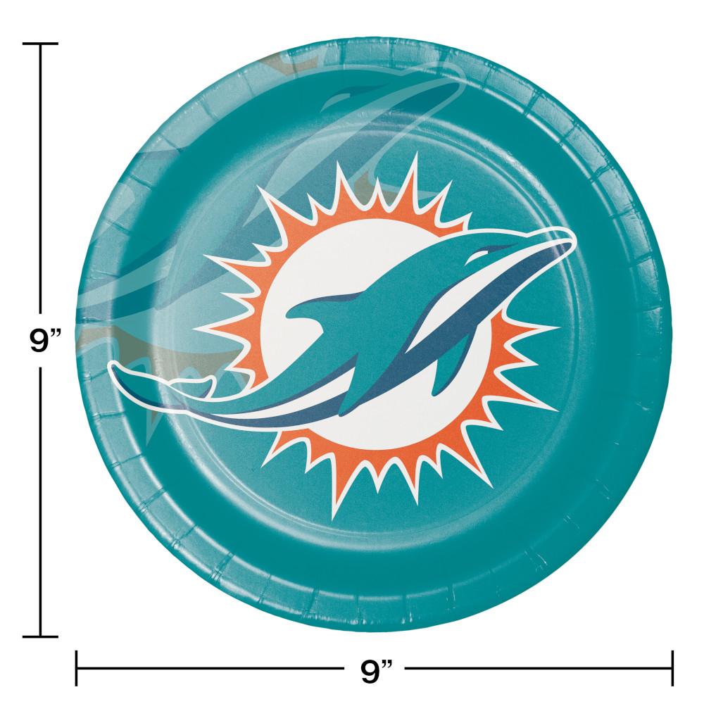 96ct Bulk Miami Dolphins Dinner Plates