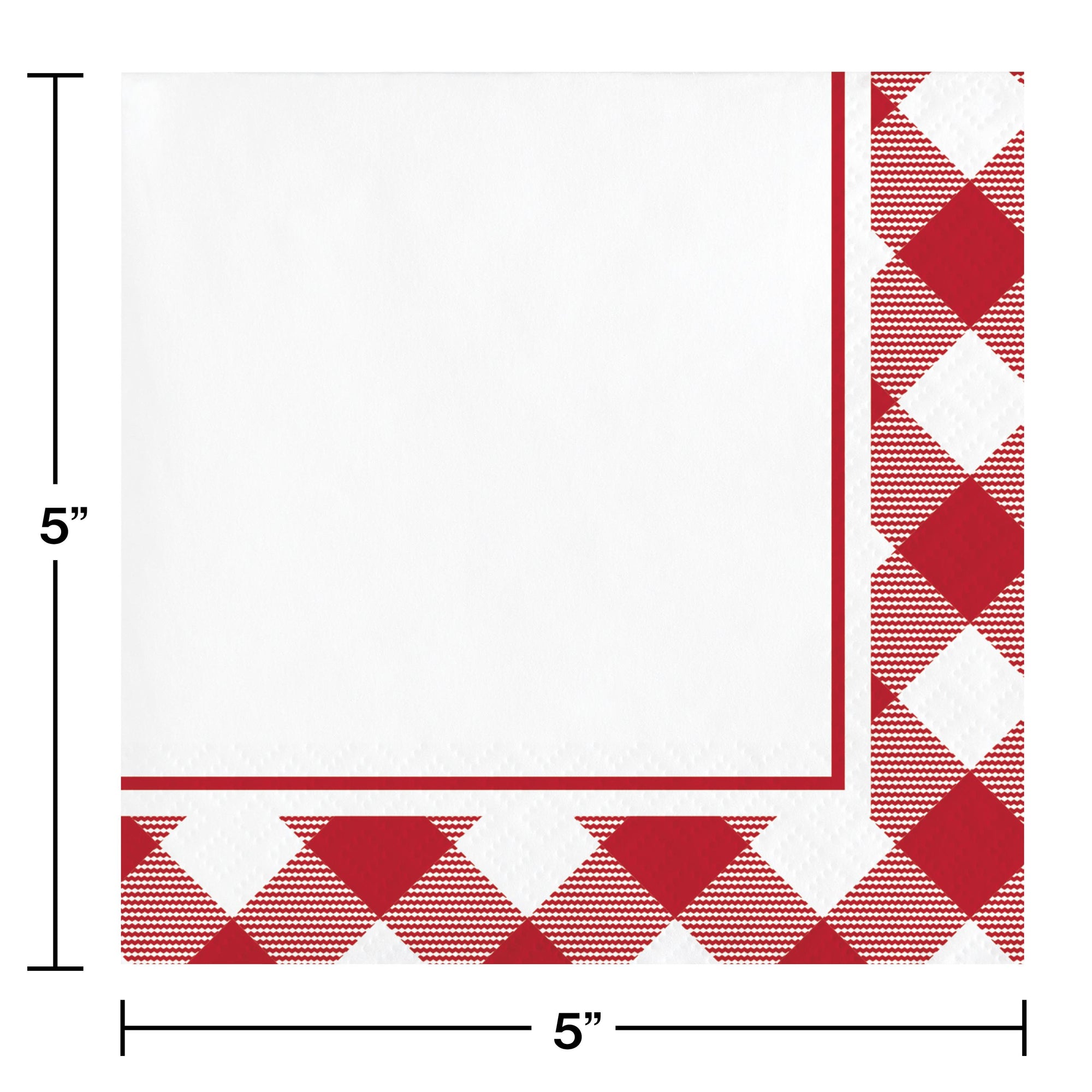 192ct Bulk Classic Gingham Beverage Napkin