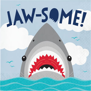 192ct Bulk Shark Party Jaw-Some Luncheon Napkins