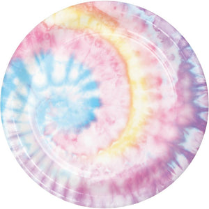 96ct Bulk Tie Dye Party Dinner Plates