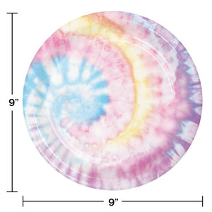 96ct Bulk Tie Dye Party Dinner Plates