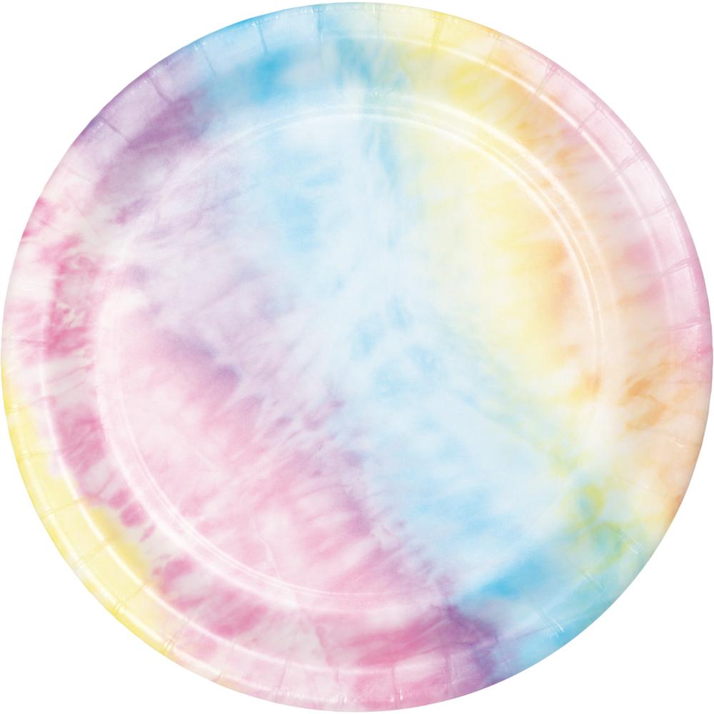 96ct Bulk Tie Dye Party Dessert Plates