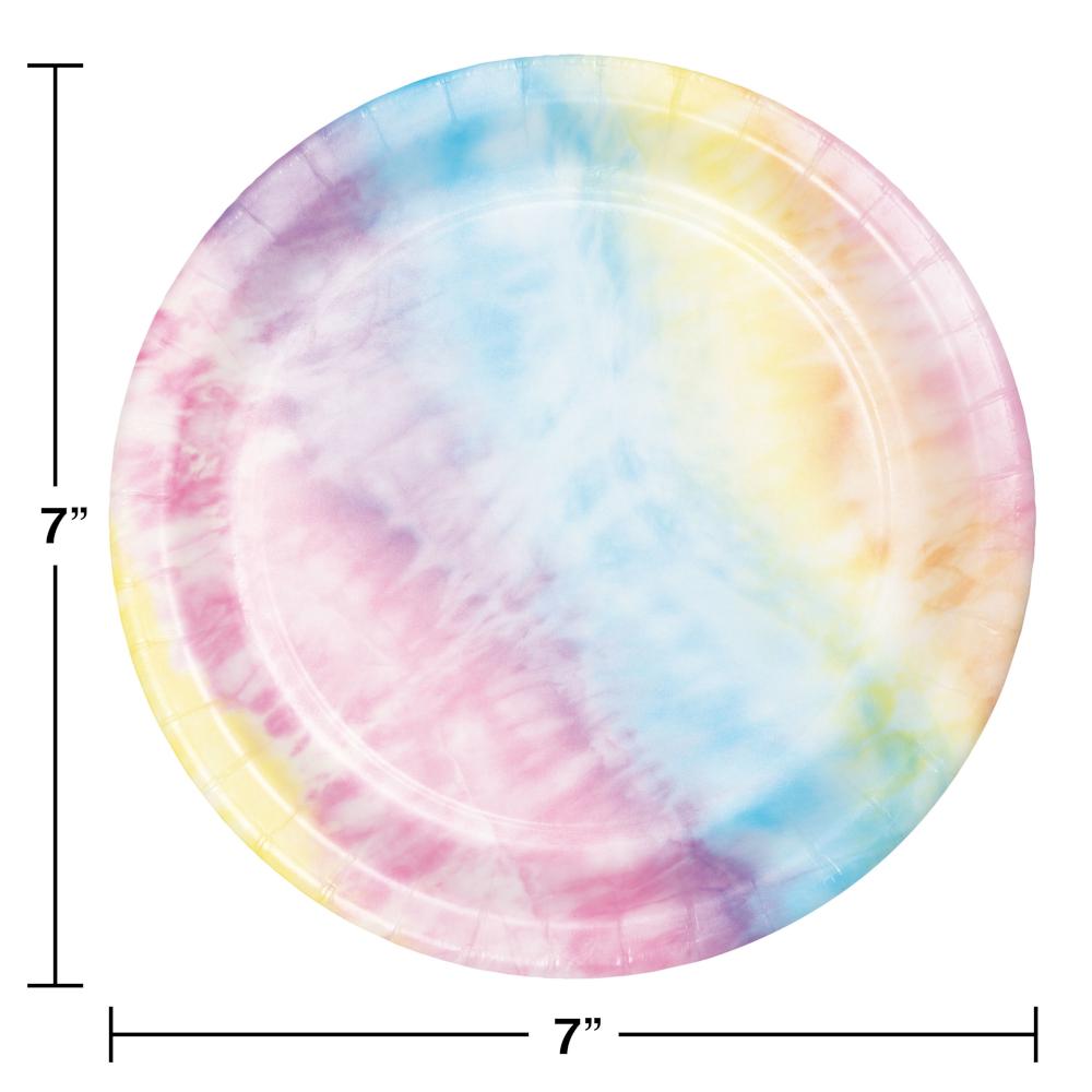 96ct Bulk Tie Dye Party Dessert Plates