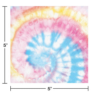 192ct Bulk Tie Dye Party Beverage Napkins