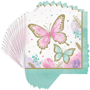 192ct Bulk Golden Butterfly Luncheon Napkins