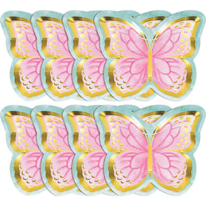 96ct Bulk Golden Butterfly Shaped Dinner Plates