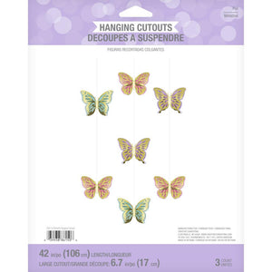 36ct Bulk Golden Butterfly Hanging Cutouts