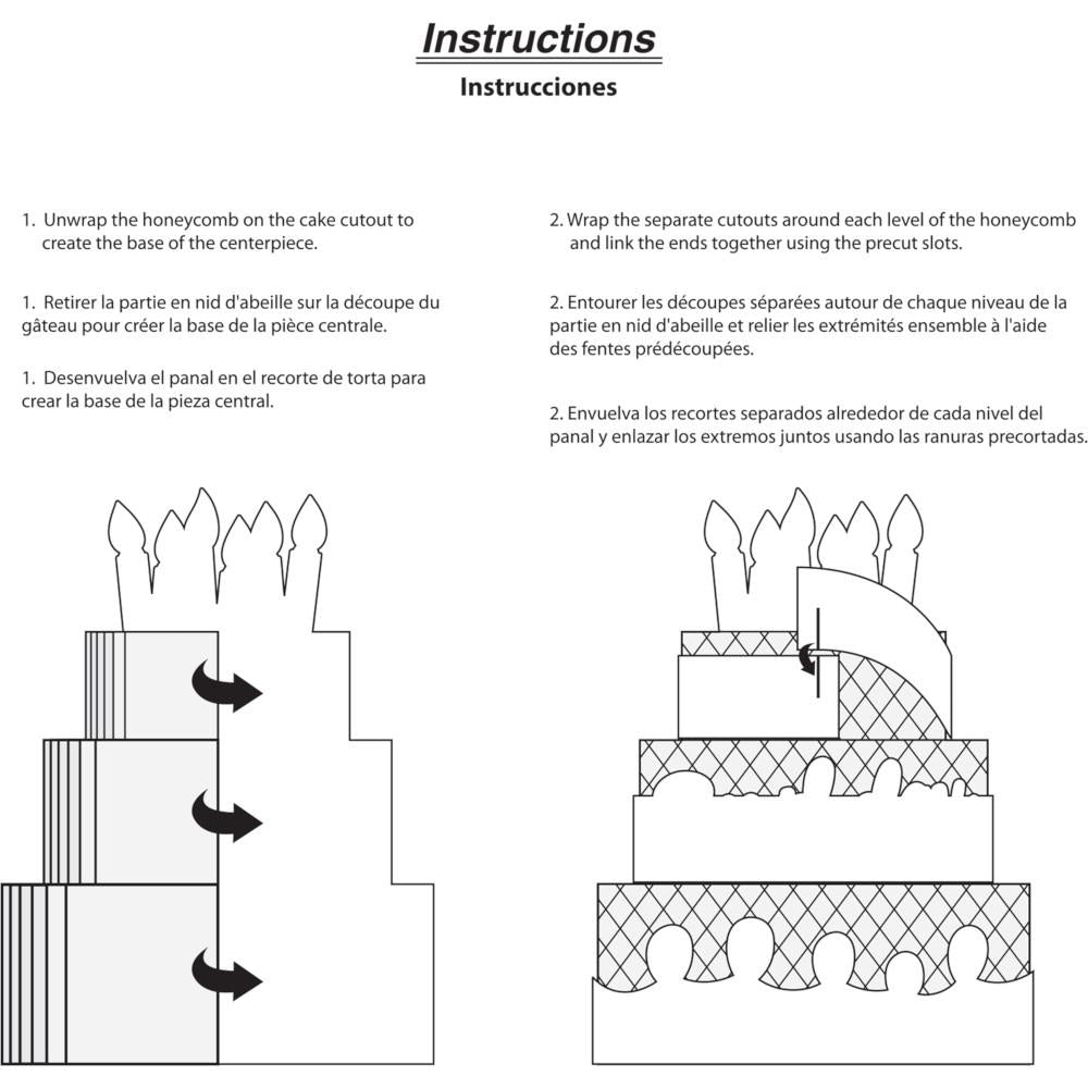 6ct Bulk Festive Cake Happy Birthday Centerpieces