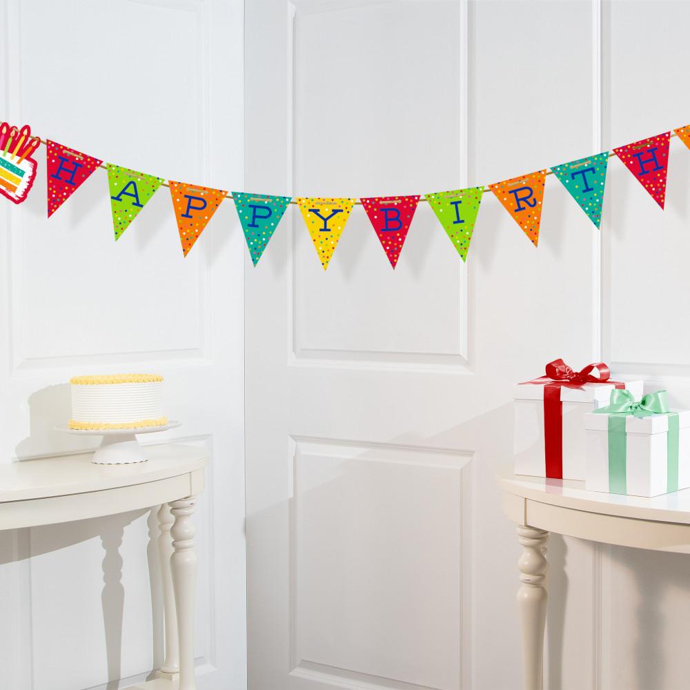 12ct Bulk Festive Cake Happy Birthday Banners