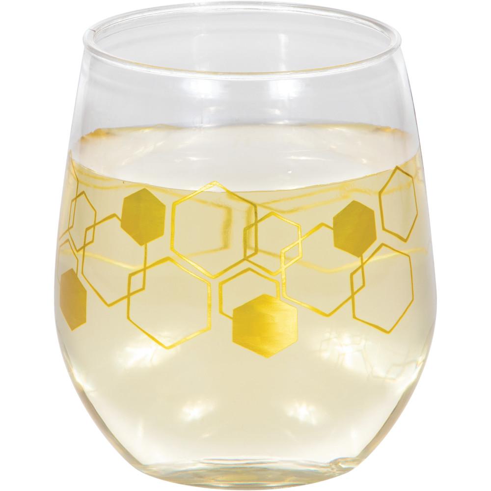 6ct Bulk Honeycomb Plastic Stemless Wine Glasses