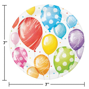 96ct Bulk Balloon Bash Dessert Plates