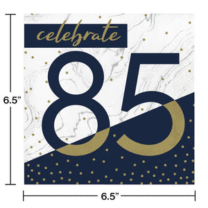 192ct Bulk Navy and Gold 85th Birthday Luncheon Napkins