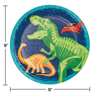 96ct Bulk Dino Dig Dinner Plates