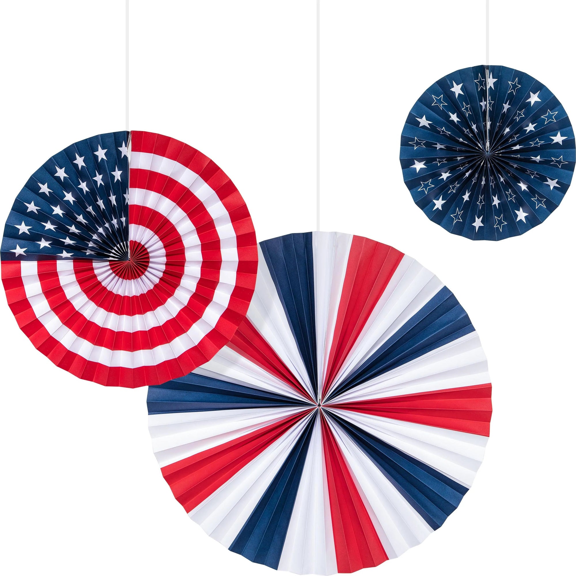 Bulk Case of Patriotic Fans PR 16" 12" 8"
