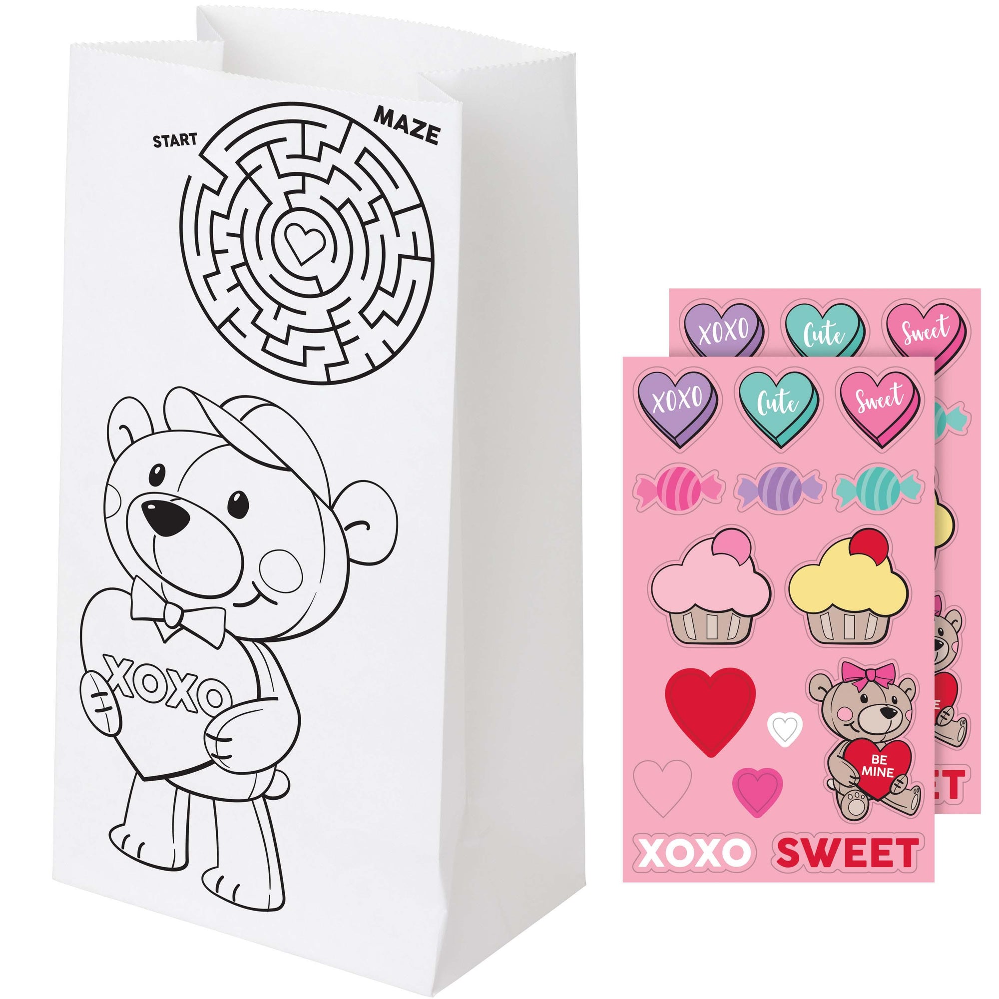 Bulk Case of Valentine's Day Paper Treat Bag