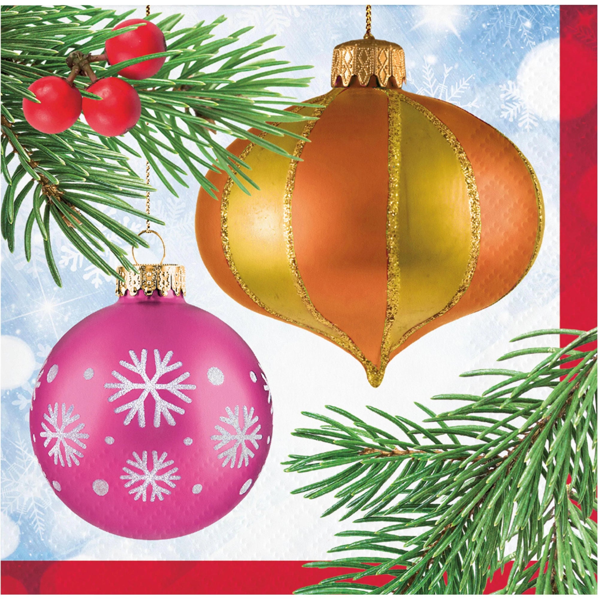 Bulk Case of Bright Ornaments Beverage Napkin