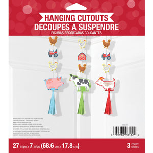 Bulk Case of Farm Animals Hanging Cutouts w/ Tassels