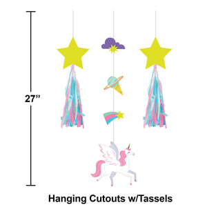 Bulk Case of Unicorn Galaxy Hanging Cutouts w/ Tassels