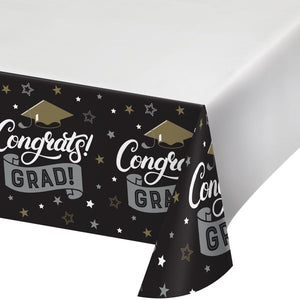 12ct Bulk Grad Glamor Paper Tablecover Border Print, 54" x 102"