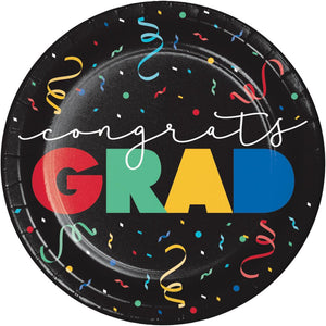 96ct Bulk Grad Cap Toss Paper 9" Dinner Plate