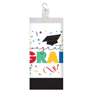 12ct Bulk Grad Cap Toss Paper Tablecover Border Print, 54" x 102"