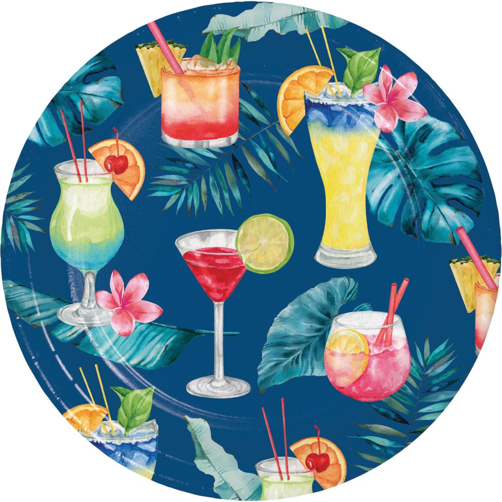 96ct Summer Breeze Cocktail Toss 6.75" Dessert Plates, Light & Fun