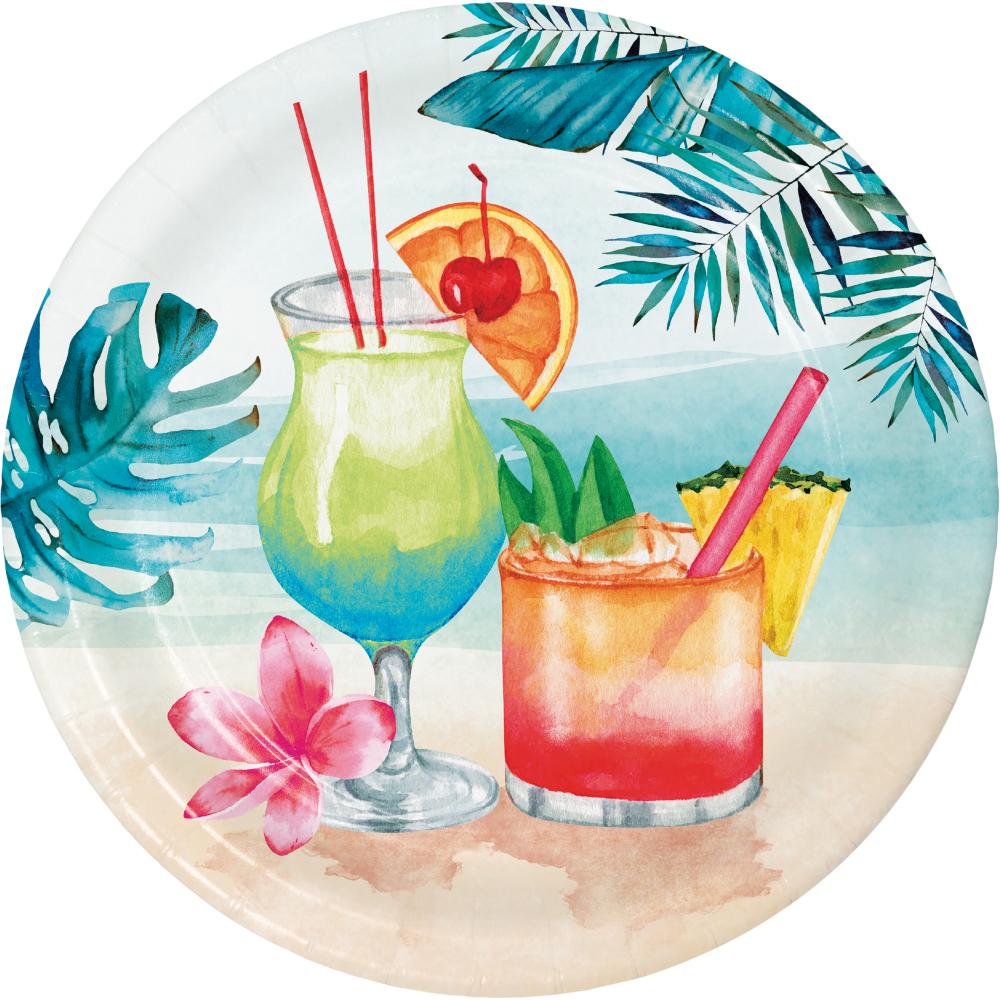 96ct Bulk Summer Breeze Paper 9" Dinner Plate