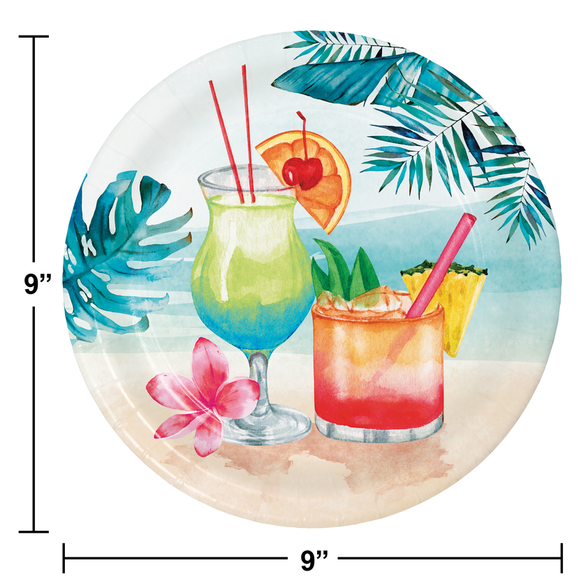 96ct Bulk Summer Breeze Paper 9" Dinner Plate
