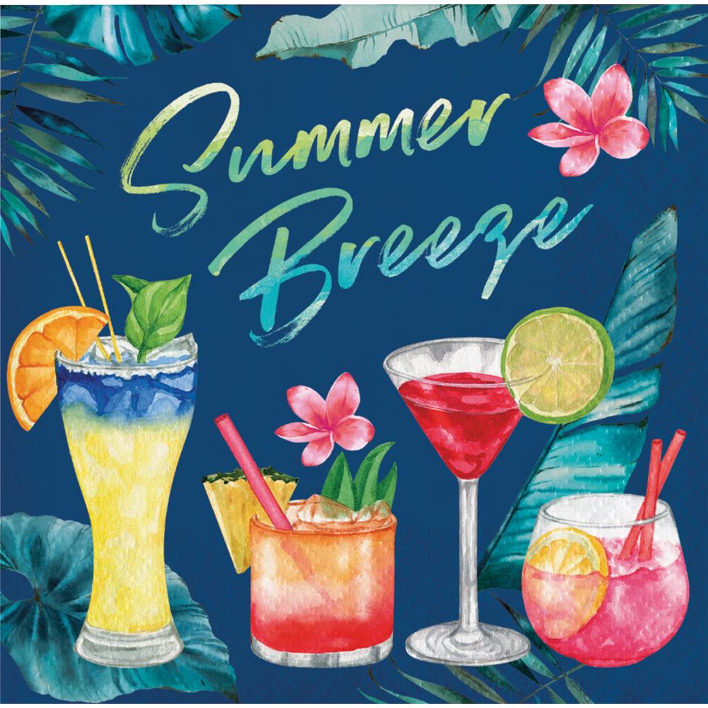 192ct Summer Breeze Themed Paper Beverage Napkins