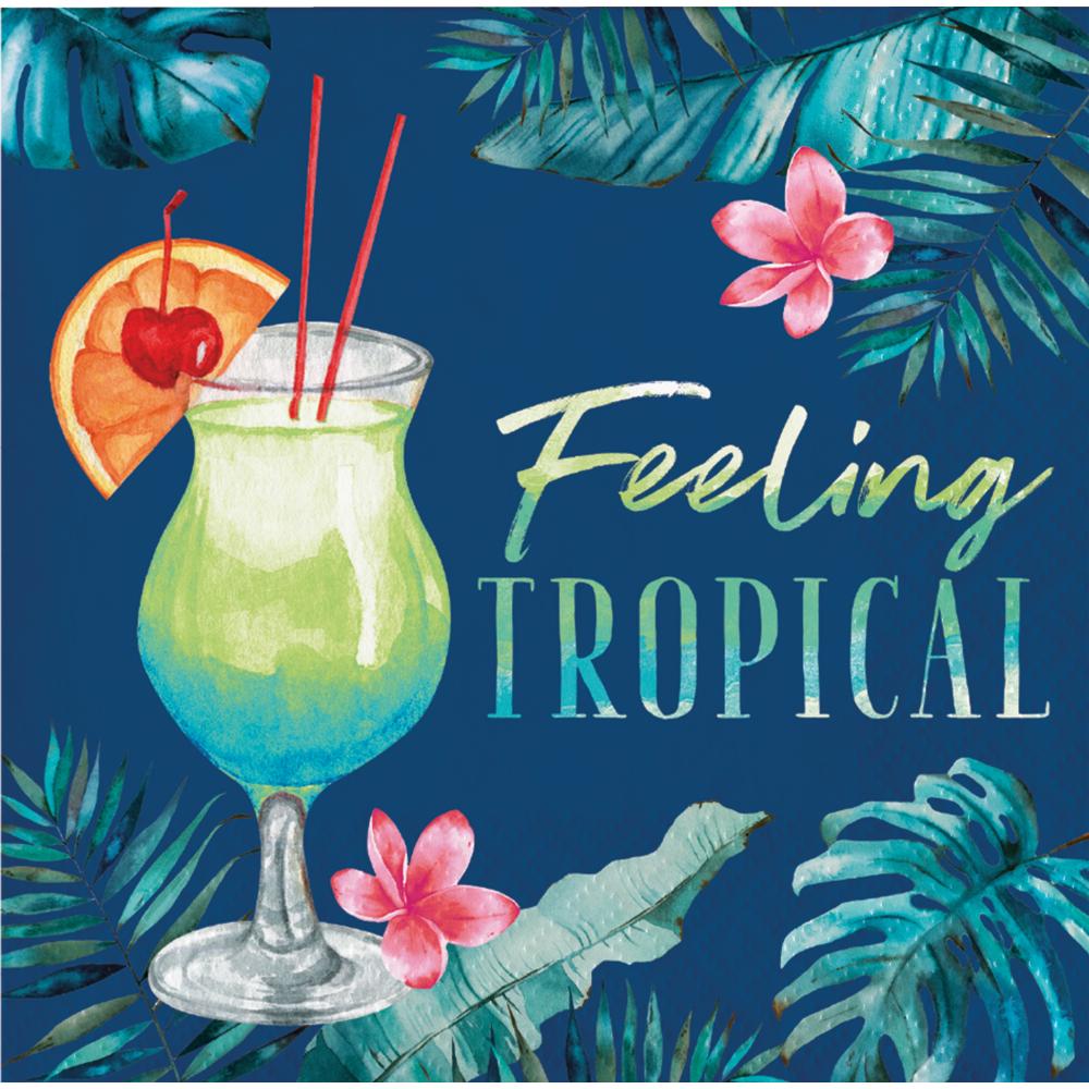 192ct Summer Breeze "Feeling Tropical" Beverage Napkins, Paper
