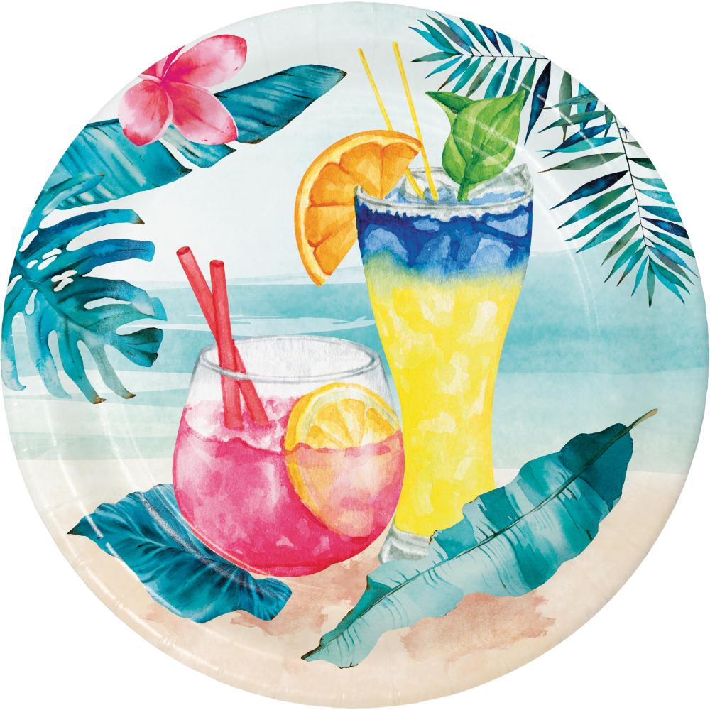 96ct Summer Breeze 6.75" Paper Dessert Plates, Sunny Design