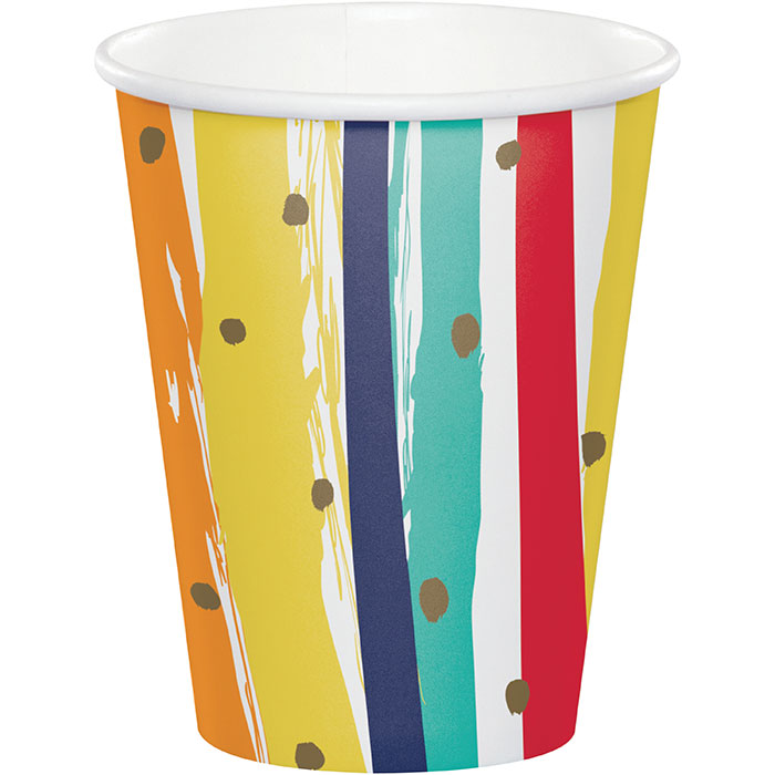 96ct Bulk Birthday Stripes Paper Cups