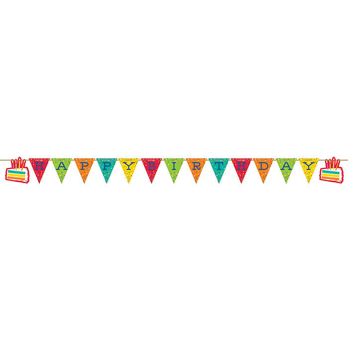 12ct Bulk Festive Cake Happy Birthday Banners